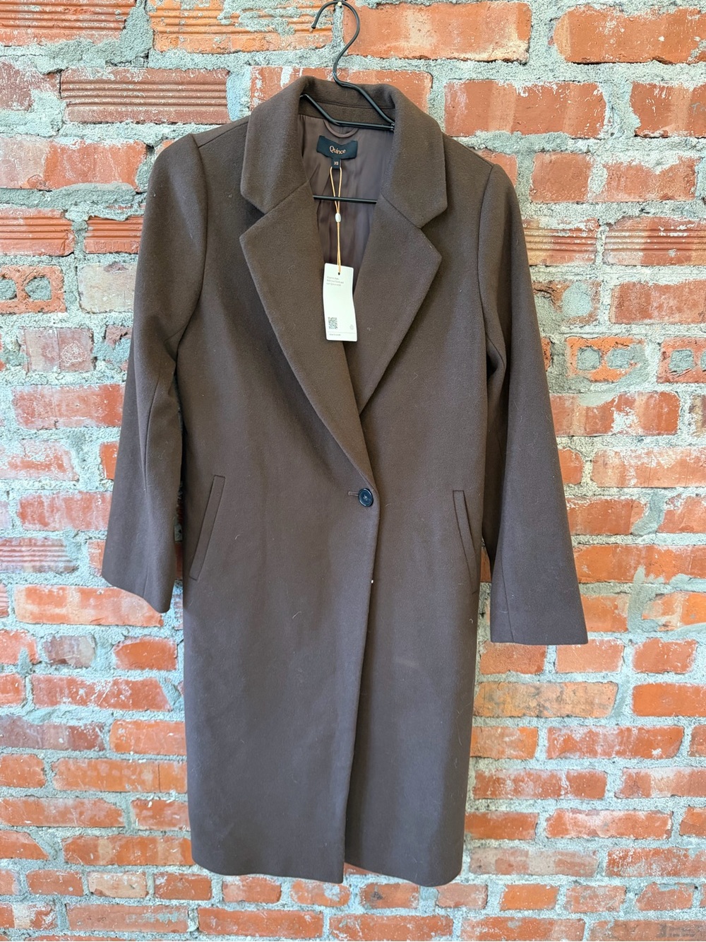 Quince Women's Dark Brown Single-Button Trench Coat